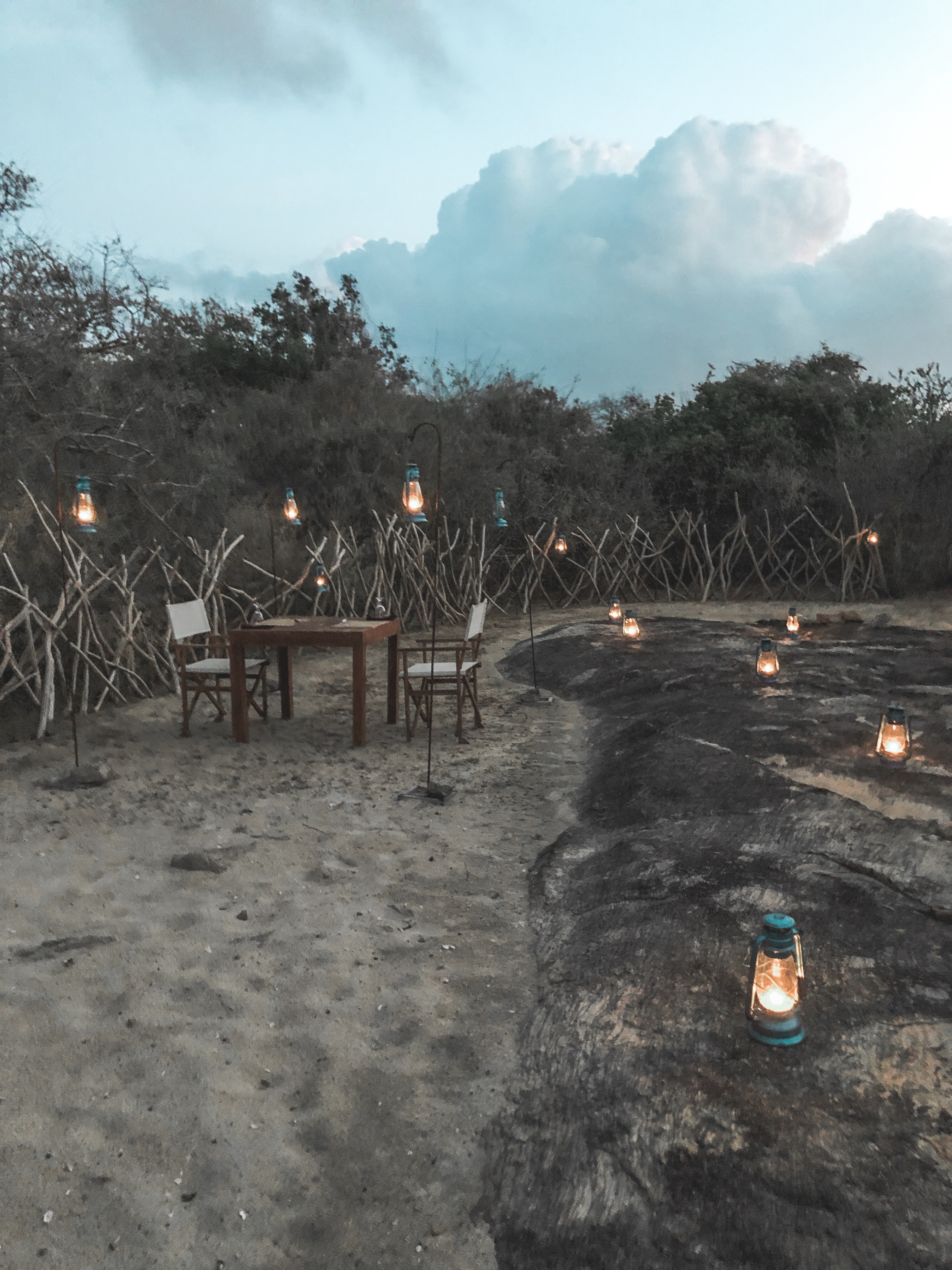 The Sanctuary Yala - candle lit dinner